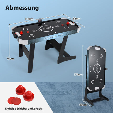 Klappbarer Airhockey-Tisch mit LED-Anzeige und 12V-Motor