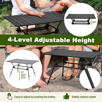 Klappbarer Aluminium Campingtisch – Höhenverstellbar, Tragetasche