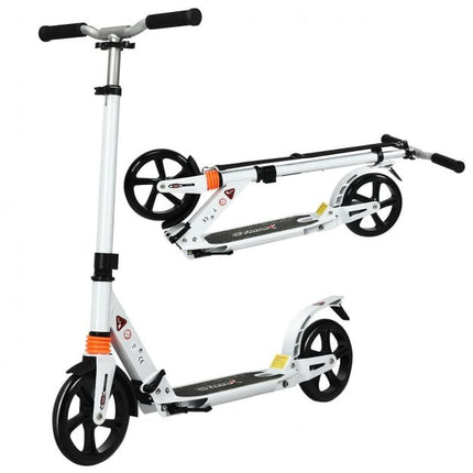 Folding Aluminum Kick Scooter, Adjustable Height, 8-Inch Wheels