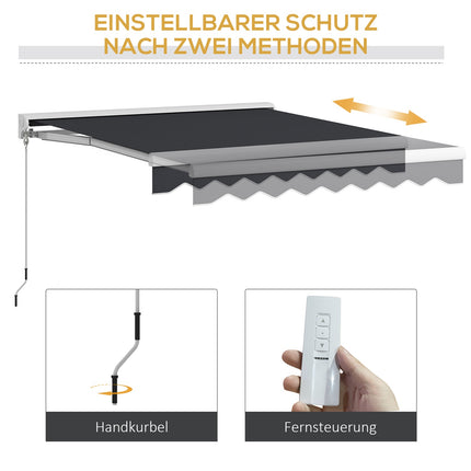 Elektrische Gelenkarmmarkise 2,5x2m, Fernbedienung & Handkurbel