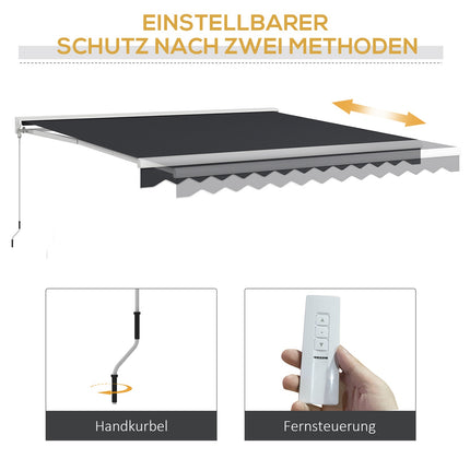 Elektrische Gelenkarmmarkise, 4x3m, Fernbedienung, Grau
