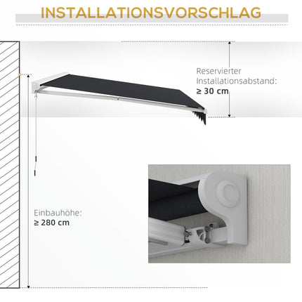Elektrische Gelenkarmmarkise, 4x3m, Fernbedienung, Grau
