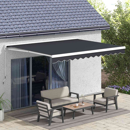 Elektrische Gelenkarmmarkise, 4x3m, Fernbedienung, Grau