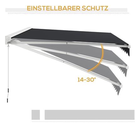 Elektrische Gelenkarmmarkise, 4x3m, Fernbedienung, Grau