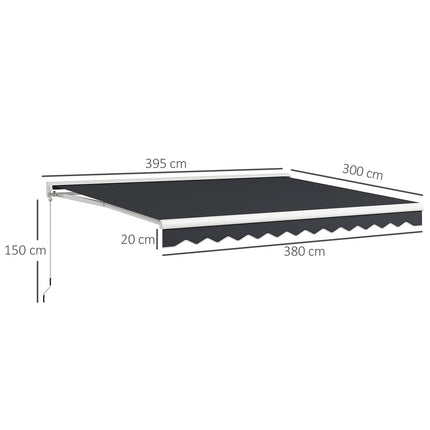 Elektrische Gelenkarmmarkise, 4x3m, Fernbedienung, Grau