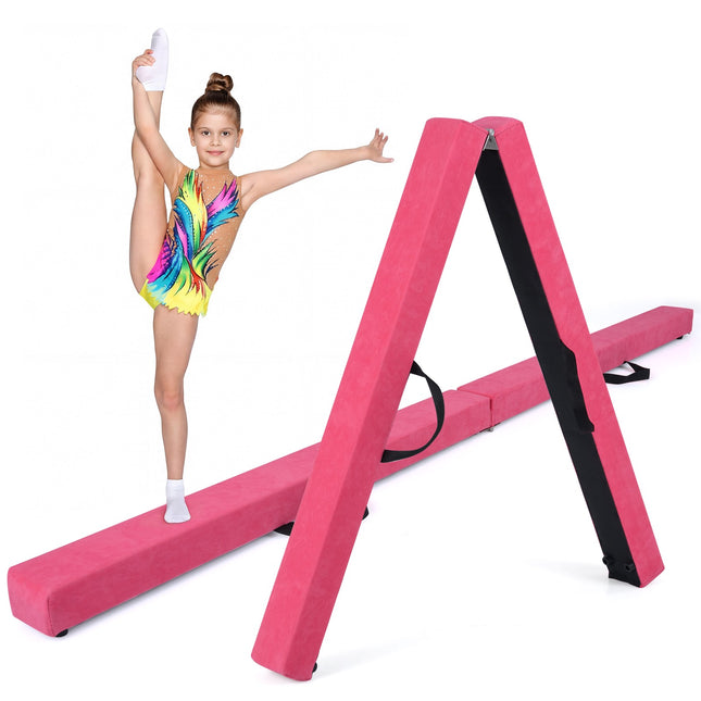 Skládací gymnastická kladina, 7 Ft, masivní dřevěná základna, protiskluzová