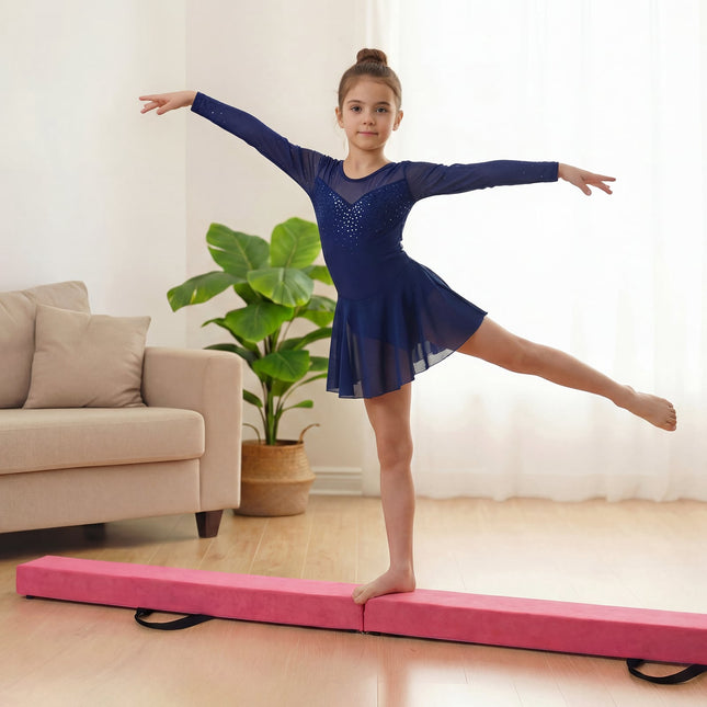 Skládací gymnastická kladina, 7 Ft, masivní dřevěná základna, protiskluzová