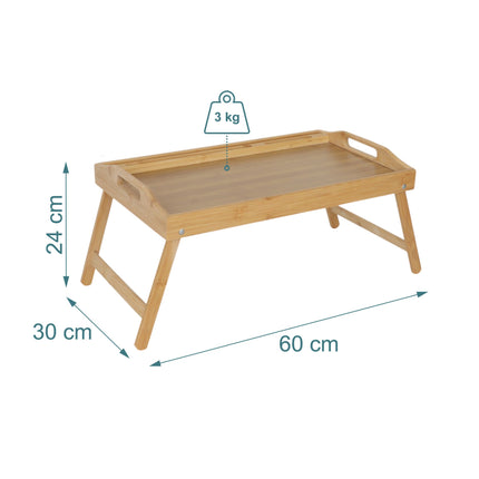 Folding Bamboo Bed Tray with Phone & Tablet Holder