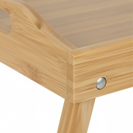 Folding Bamboo Bed Tray with Phone & Tablet Holder