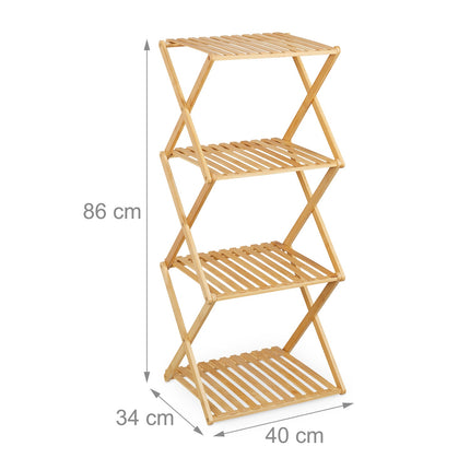 Faltbares Bambus-Schuhregal – 4-stufig, platzsparendes Design