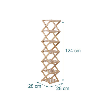 Folding Bamboo Shoe Rack – Space-Saving, Vertical Design