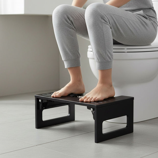 Klappbarer Toilettenhocker aus Bambus, rutschfest, kompakt
