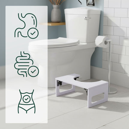 Zusammenklappbarer Toilettenhocker aus Bambus – rutschfest, kompaktes Design