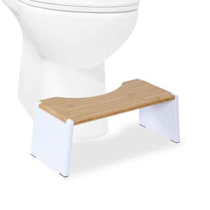 Faltbarer Toilettenhocker aus Bambus – rutschfest, platzsparend