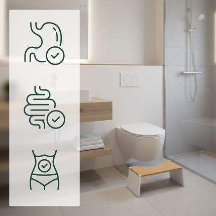 Faltbarer Toilettenhocker aus Bambus – rutschfest, platzsparend