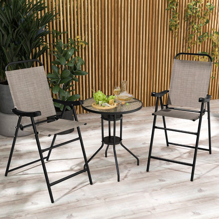 Klappbare Barhocker 2er-Set – Metallgestell, Fußstütze