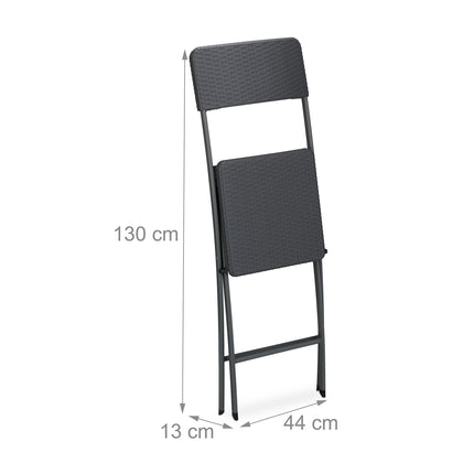 Folding Bar Stools, Weather-Proof Rattan Look