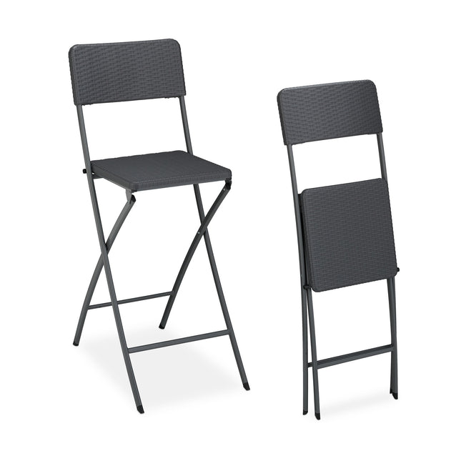 Klappbare Barhocker, wetterfeste Rattan-Optik