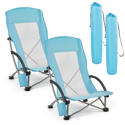 Folding Beach Chair 2-Pack, High-Back, 330 lb Capacity