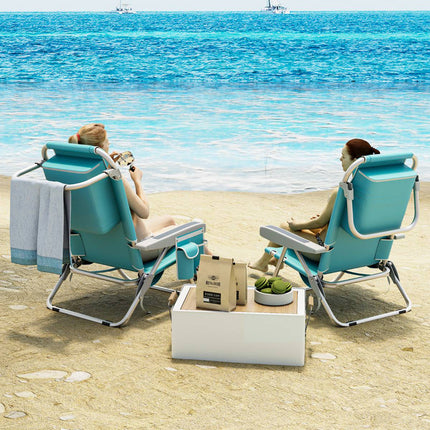 Klappbarer Strandstuhl, 5-fach verstellbare Rückenlehne, 150 kg