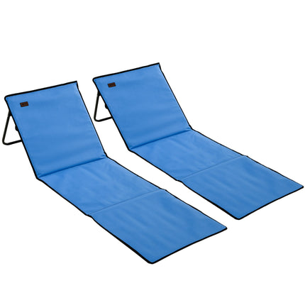 Klappbare Strandliege, Stahlrahmen, Blau, 2er-Set