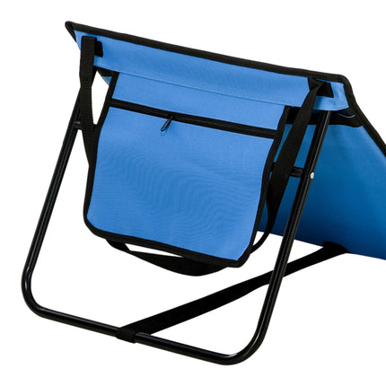 Klappbare Strandliege, Stahlrahmen, Blau, 2er-Set