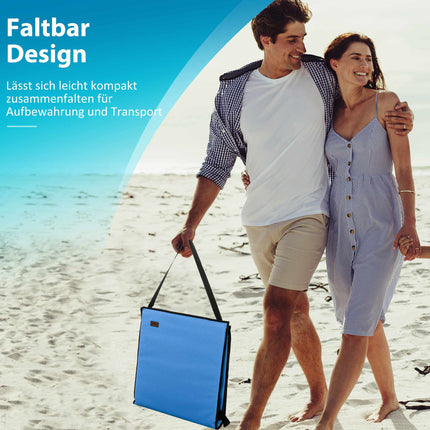 Klappbare Strandliege, Stahlrahmen, Blau, 2er-Set