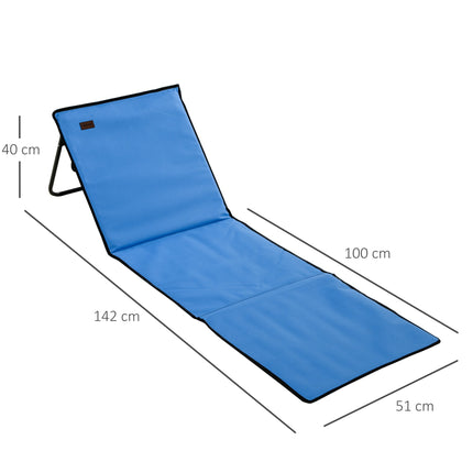 Klappbare Strandliege, Stahlrahmen, Blau, 2er-Set