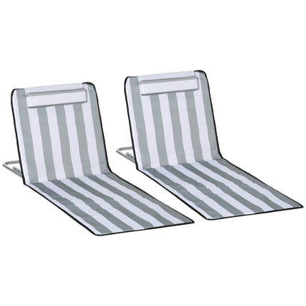 Folding Beach Lounger with Cushion, Adjustable Backrest