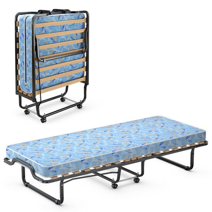 Klappbett mit Memory-Schaum-Matratze, 110 kg Tragkraft