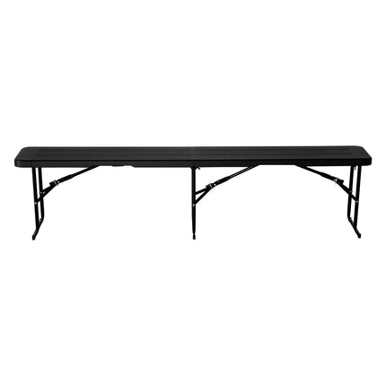 Folding Bench 6 Ft, HDPE Seat, Portable, Black