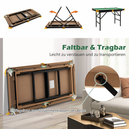 Folding Billiard Table with Accessories, 122 cm, Green
