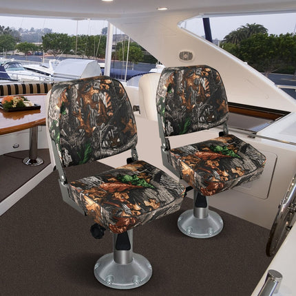 Folding Boat Seats, 2-Pack, Waterproof Camouflage