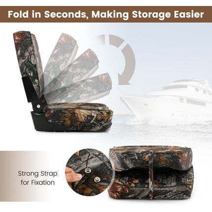 Folding Boat Seats, 2-Pack, Waterproof Camouflage