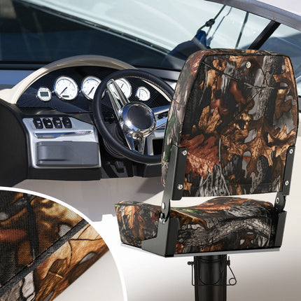 Folding Boat Seats, 2-Pack, Waterproof Camouflage
