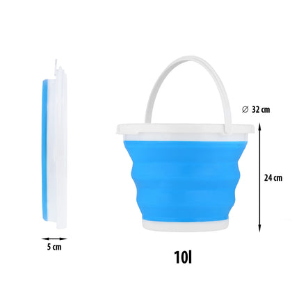 Falteimer, Blau, 10 Liter Fassungsvermögen