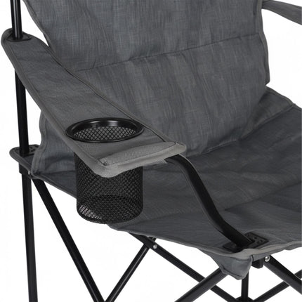 Folding Camp Chair with Armrests and Cup Holder