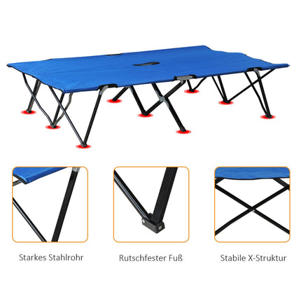 Double camping bed with carry bag, supports 136 kg