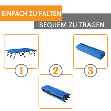 Double camping bed with carry bag, supports 136 kg