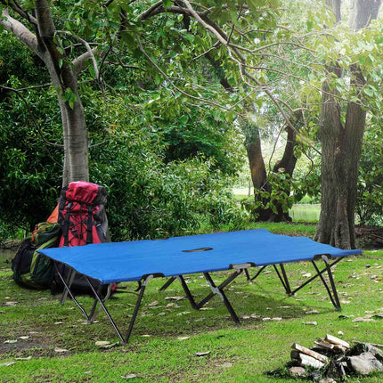 Double camping bed with carry bag, supports 136 kg