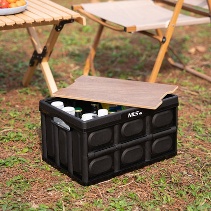 Folding Camping Box with Lid, 20L, 2-in-1