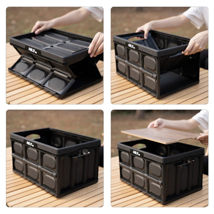 Folding Camping Box with Lid, 20L, 2-in-1