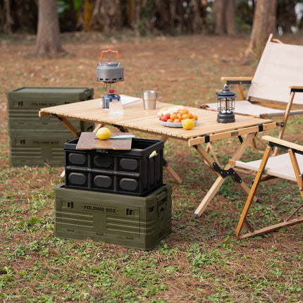 Folding Camping Box with Lid, 20L, 2-in-1