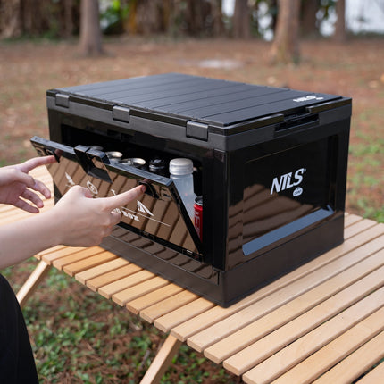 Folding Camping Box with Lid, 50L, 2-in-1