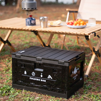 Folding Camping Box with Lid, 50L, 2-in-1