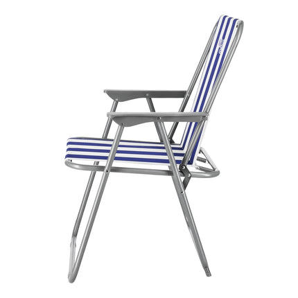 Skládací kempingová židle, modro-bílá, přenosný design