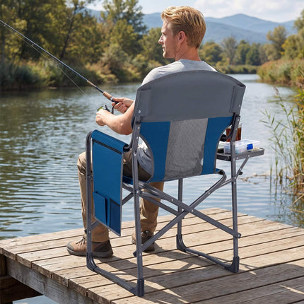 Folding Camping Chair – Cup Holder, Pocket, 400 lb Capacity