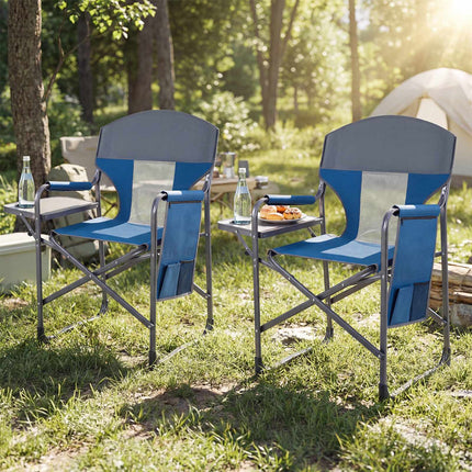 Folding Camping Chair – Cup Holder, Pocket, 400 lb Capacity