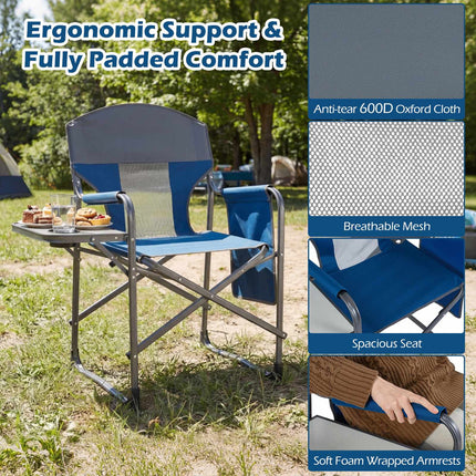 Folding Camping Chair – Cup Holder, Pocket, 400 lb Capacity