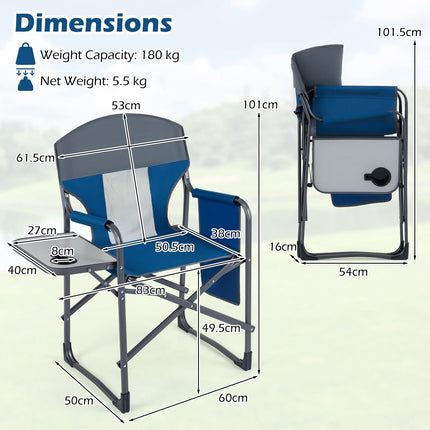Folding Camping Chair – Cup Holder, Pocket, 400 lb Capacity